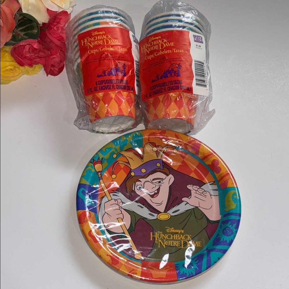 Disney Hunchback of Notre Dame Plates and Cups 1990s Vintage Disney Hunchback